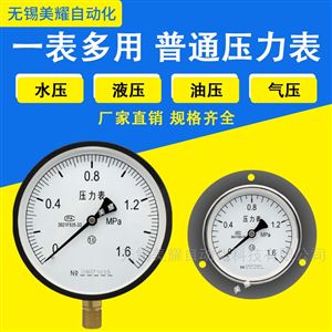 Y100压力表0-1.6Mpa气压水压油压负压表