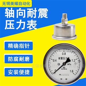 供应轴向径向耐震不锈钢压力表